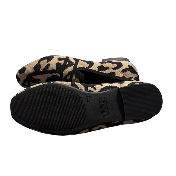 NWT Seychelles Womens Leopard Print Knit Slip On Loafer Flats Size 8W
